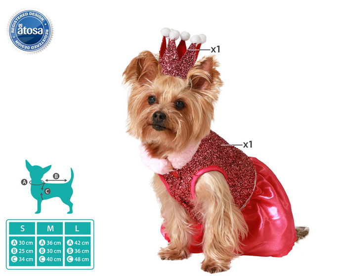 Disfraz Princesa Rosa para Mascota Talla M Disfraz Princesa Rosa para Mascota Talla M