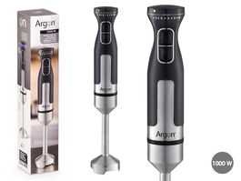 ARGON Batidora de Acero Negra 1000W, 6.7 x 38 x 6.7 cm (Set de 12)