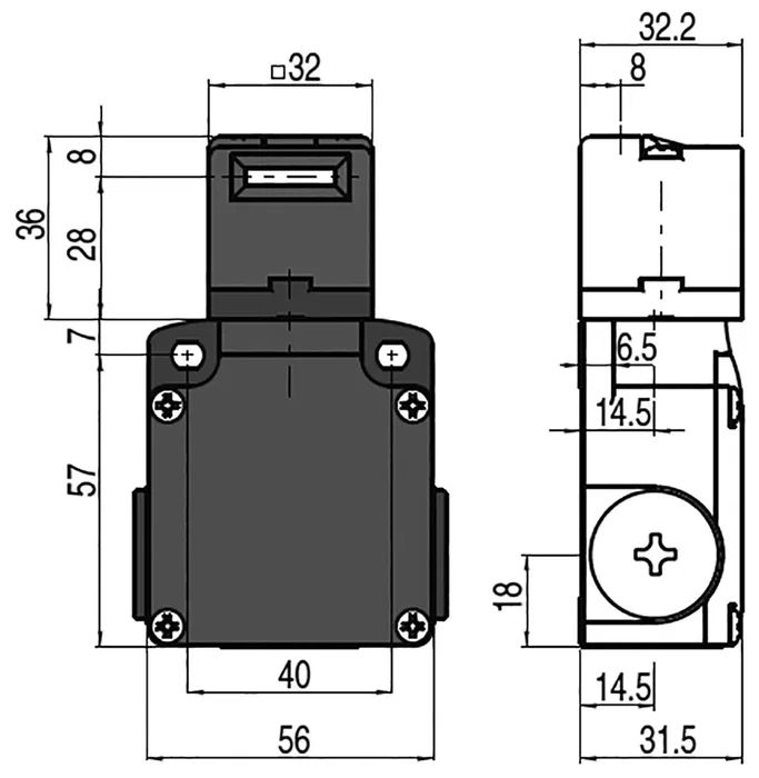 PIZZATO ELETTRICA Interruptor de seguridad FL NC + NA IP67 metal