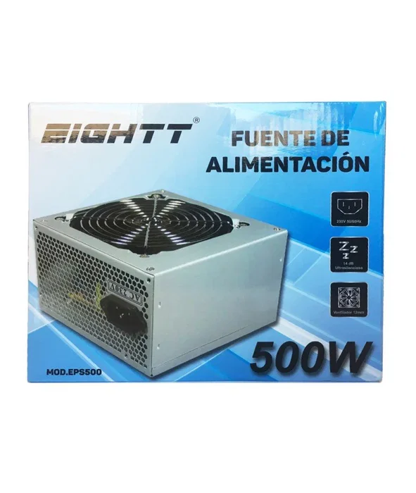 Eightt EPS500 Fuente de Alimentación 500W ATX Gris