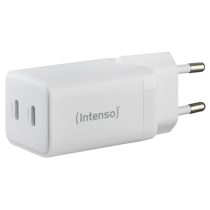Intenso Adaptador de Corriente W40CC GaN Blanco 2x USB-C 40W Intenso Adaptador de Corriente W40CC GaN Blanco 2x USB-C 40W