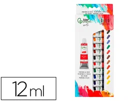 Liderpapel Pintura al Óleo Caja de 12 Tubos de Aluminio de 12 ml Colores Surtidos