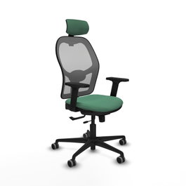 PIQUERAS Y CRESPO Silla de oficina Jorquera con mecanismo Sincro/Traslack Verde esmeralda y Gris