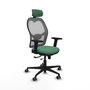 PIQUERAS Y CRESPO Silla de oficina Jorquera con mecanismo Sincro/Traslack Verde esmeralda y Gris