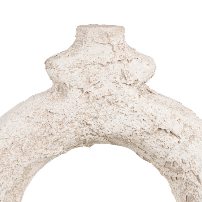 Jarrón Blanco Rústico Cerámica 32 X 35 cm