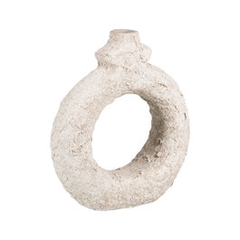 Jarrón Blanco Rústico Cerámica 32 X 35 cm