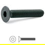 UCAFIX Tornillo Din 7991 con Llave Allen, Rosca Metrica M5 x 20 mm, para Metal, Cabeza Cilíndrica, Color Negro