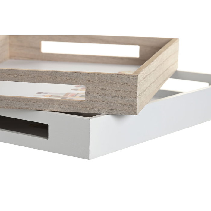 DKD Home Decor Bandeja MDF Casitas Multicolor 40x30x5 cm (Pack de 2) inevitable DKD Home Decor Bandeja MDF Casitas Multicolor 40x30x5 cm (Pack de 2) inevitable