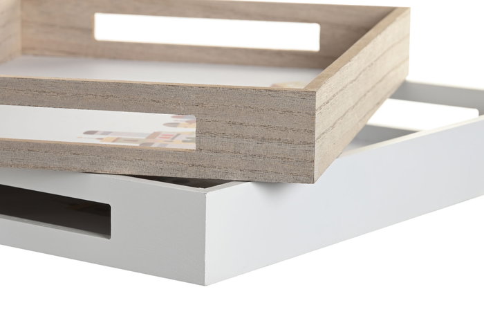 DKD Home Decor Bandeja MDF Casitas Multicolor 40x30x5 cm (Pack de 2) inevitable DKD Home Decor Bandeja MDF Casitas Multicolor 40x30x5 cm (Pack de 2) inevitable