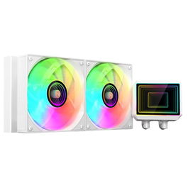 Mars Gaming ML-TWO240W Kit Refrigeración Líquida All-in-One ARGB Blanco, Radiador 240mm, 2 Ventiladores 120mm, Compatible con Intel/AMD, Sincronización RGB