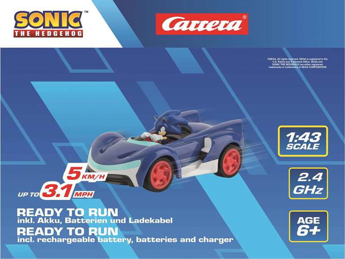 Sonic the Hedgehog coche teledirigido RC 1/43 2,4 GHz Mini Sonic