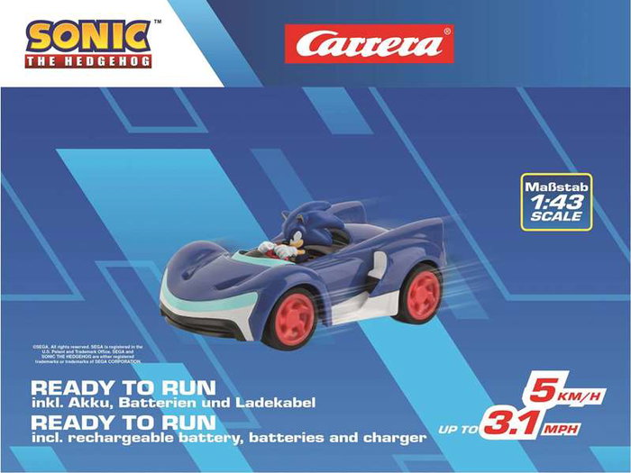 Sonic the Hedgehog coche teledirigido RC 1/43 2,4 GHz Mini Sonic