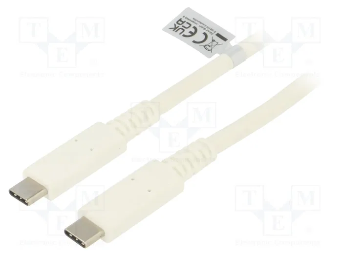 LOGILINK Cable USB 4.0 USB-C a USB-C 0,8m Blanco LOGILINK Cable USB 4.0 USB-C a USB-C 0,8m Blanco
