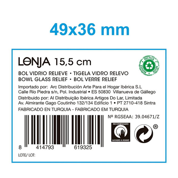 Bol Vidrio Lonja Quid 15,5 cm (6 Unidades)
