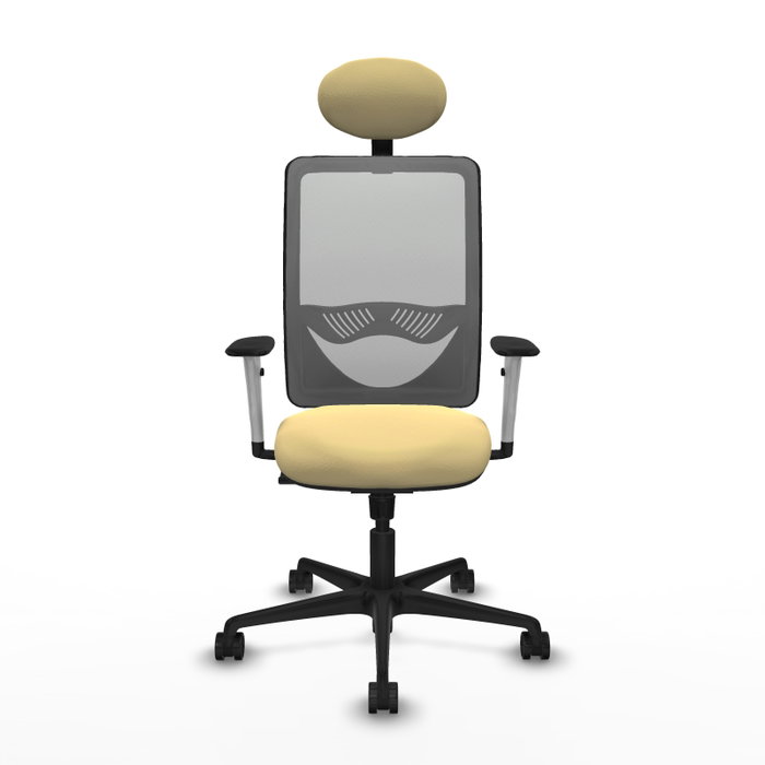 PIQUERAS Y CRESPO Silla de oficina Zulema con mecanismo Sincro, Crema y Gris PIQUERAS Y CRESPO Silla de oficina Zulema con mecanismo Sincro, Crema y Gris