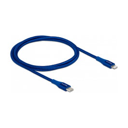 DeLOCK Cable de datos y carga USB Type-C a Lightning azul 1 m MFi