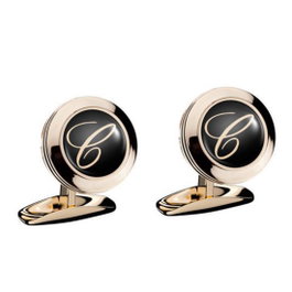Chopard Gemelos Classic C en acero inoxidable con acabados oro rosa/negro