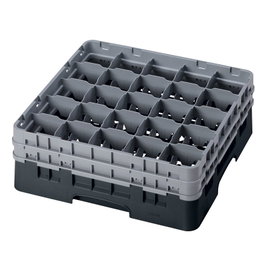 CAMBRO Cesta de lavado 25 comp. 2 alturas Negro