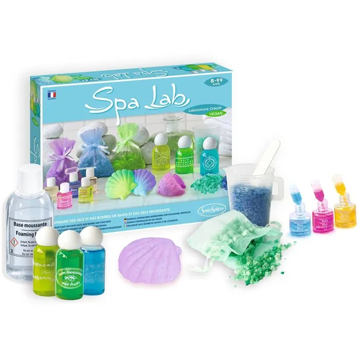 Sentosphere Kit Creativo Spa Lab - Mini Laboratorio de Baño para Moldear Azúcares Efervescentes y Crear Ambiente de Spa