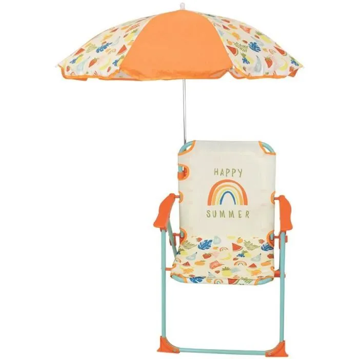 Fun House FRUITY'S Silla Plegable para Niños con Sombrilla - Camping, Jardín, Playa - 38.5x38.5x37.5 cm + Sombrilla ø 65 cm - Decoración de Frutas Fun House FRUITY'S Silla Plegable para Niños con Sombrilla - Camping, Jardín, Playa - 38.5x38.5x37.5 cm + Sombrilla ø 65 cm - Decoración de Frutas