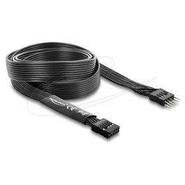 DeLOCK 86059 Cable de Extensión Audio HD 9 Pin para Placa Base, Macho a Hembra, 1 m - Negro