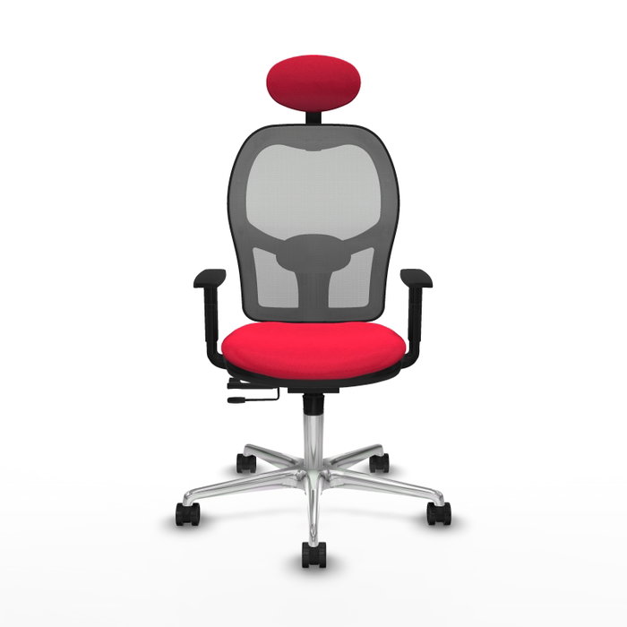 PIQUERAS Y CRESPO Silla de oficina Jorquera con mecanismo Sincro/Traslack, Rojo y Gris