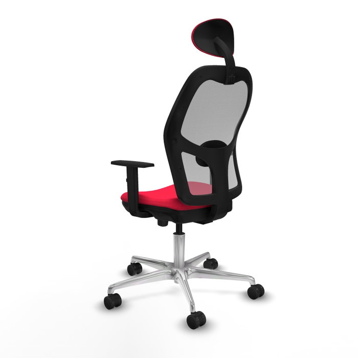 PIQUERAS Y CRESPO Silla de oficina Jorquera con mecanismo Sincro/Traslack, Rojo y Gris