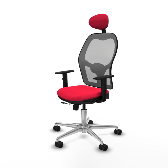 PIQUERAS Y CRESPO Silla de oficina Jorquera con mecanismo Sincro/Traslack, Rojo y Gris