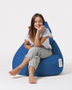 Atelier Del Sofa Saco de judías para jardín Azul Impermeable Espuma de Poliestireno Reciclado Comodidad y Durabilidad para Exteriores