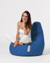 Atelier Del Sofa Saco de judías para jardín Azul Impermeable Espuma de Poliestireno Reciclado Comodidad y Durabilidad para Exteriores