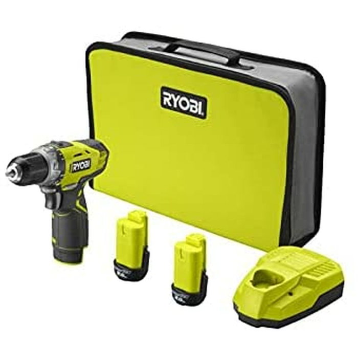 Ryobi Taladro Atornillador 12V con 2 Baterías 2.0 Ah, Cargador y Bolsa Ryobi Taladro Atornillador 12V con 2 Baterías 2.0 Ah, Cargador y Bolsa