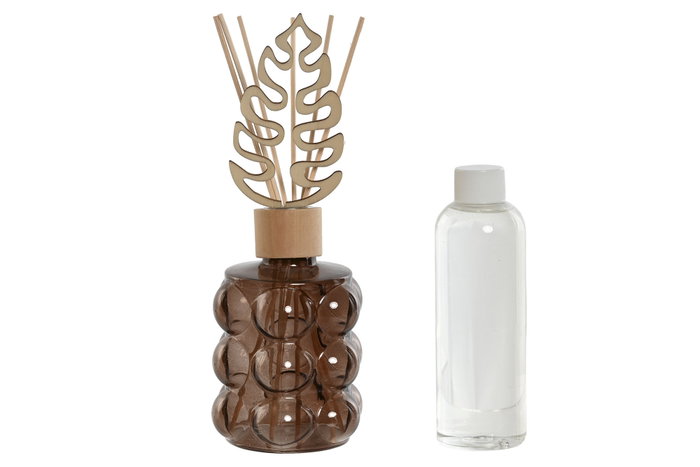 DKD Home Decor Ambientador Mikado Cristal Ratan Ámbar