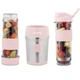 Hkoenig SMOO12 Mini Batidora 300 W 570 mL Rosa Pastel 2 Botellas de Agua Incluidas