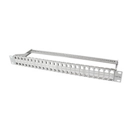 LogiLink NK4046 Patch Panel Keystone 1U de 48 Puertos RJ45 Blindado Gris