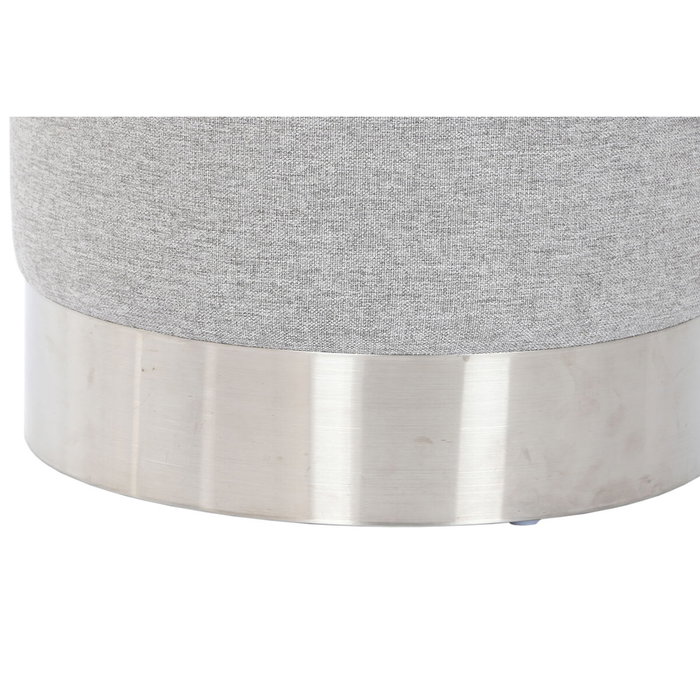 DKD Home Decor Reposapiés de Poliéster Gris 35x35x42 cm