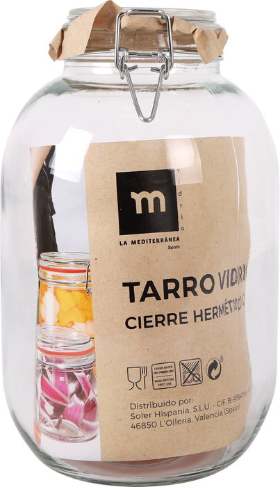La Mediterranea Tarro Hermético Vidrio Clip 4200ml (4 Unidades)