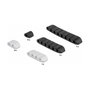 DeLOCK Juego de 10 sujetacables trapezoidales autoadhesivos Negro/Blanco