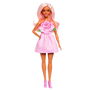 Barbie HYT94 Muñeca Fashionista Vestido Con Rosa, Pelo Rosa