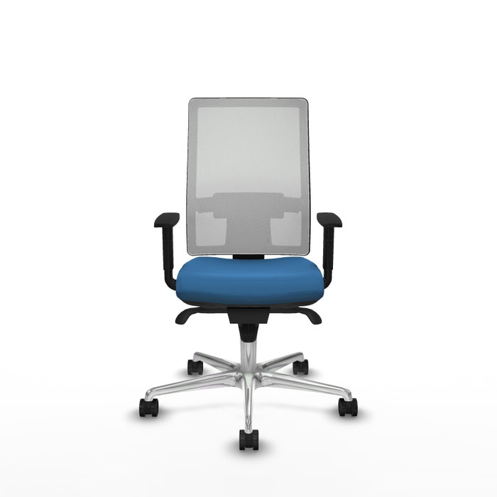 PIQUERAS Y CRESPO Silla de oficina Horna con mecanismo Sincro, Azul claro y Blanco