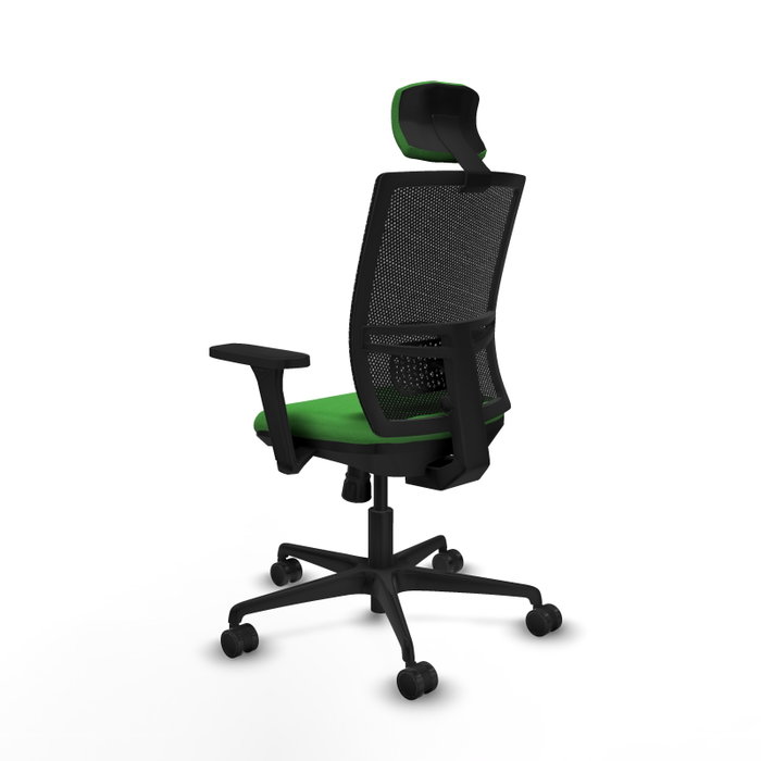 PIQUERAS Y CRESPO Silla de oficina Yunquera Verde y Negro con Mecanismo Sincro