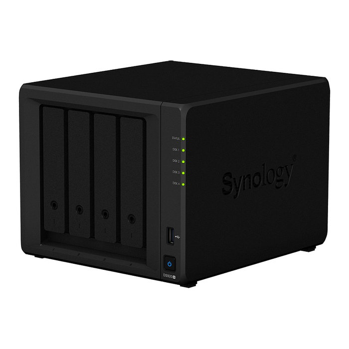 Synology DiskStation DS920+ NAS 4-Bay, Mini Tower, Intel Celeron J4125, 4GB DDR4, 64TB Max, RAID 0/1/5/6/10/JBOD, 2x Gigabit LAN, 2x USB 3.2