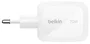 Belkin BoostCharge Pro - Cargador de Pared 70W GaN Universal con 3 Puertos (2 USB-C, 1 USB-A), Carga Rápida PD/PPS, Compacto, Color Blanco, Enchufes EU/UK