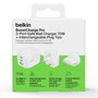 Belkin BoostCharge Pro 70W Blanco con 2x USB-C y 1x USB-A