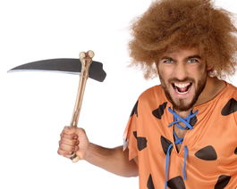 Hacha Neandertal con Cabeza de Hueso y Mango de Madera 38x35.5 cm Accesorio Prehistórico