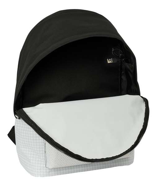 Mochila para Portátil Real Madrid C.F. 24/25 Blanco Gris 31 x 44 x 18 cm 15,6"