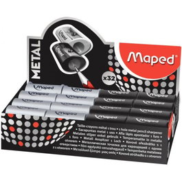 MAPED Sacapuntas de Metal Simple Satélite (Caja de 32 unidades)