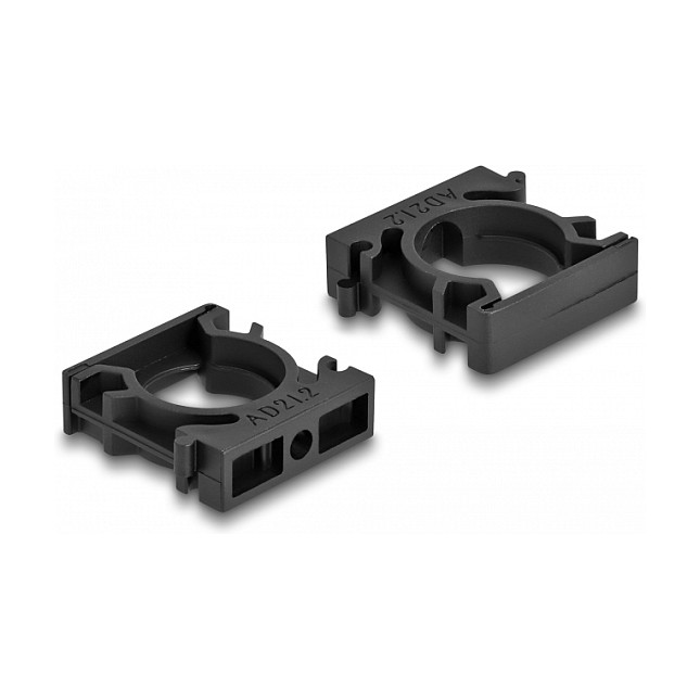 DeLOCK Soporte para funda de cable con clip de bloqueo 21,2 mm, 4 piezas, Negro