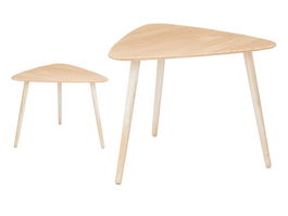 Giftdecor Mesa Centro Triángulo Natural Blanco 60 x 48 x 64 cm