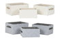 DKD Home Decor Set de 3 Cestas de Poliéster KONDO Gris y Crema