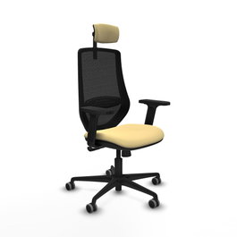 PIQUERAS Y CRESPO Silla de oficina Mardos con Mecanismo Sincro, Crema y Negro